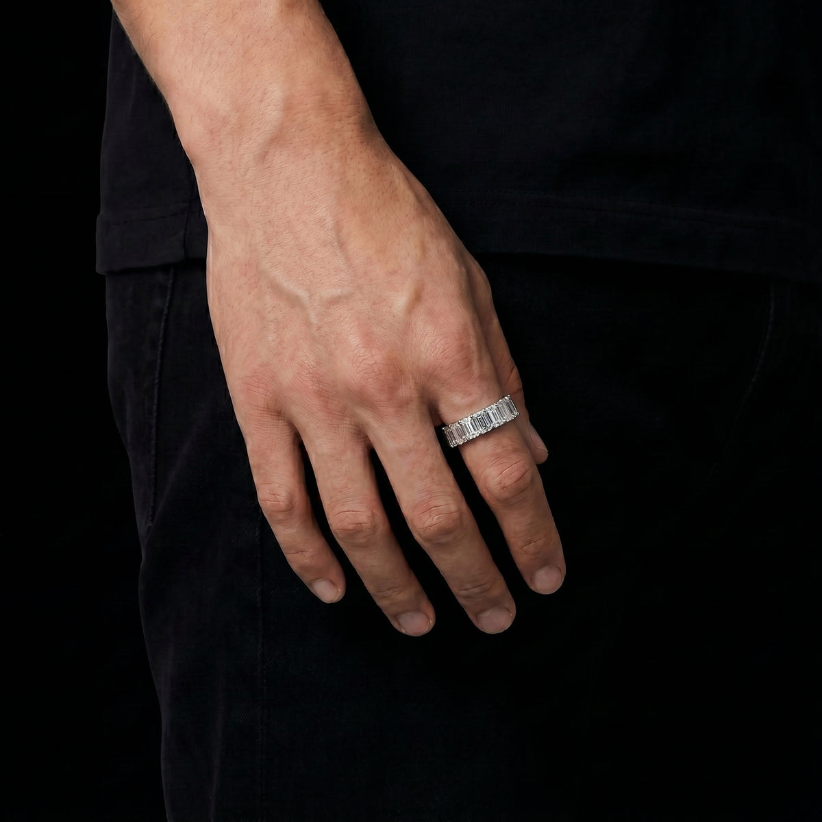 Emerald Cut Moissanite Ring