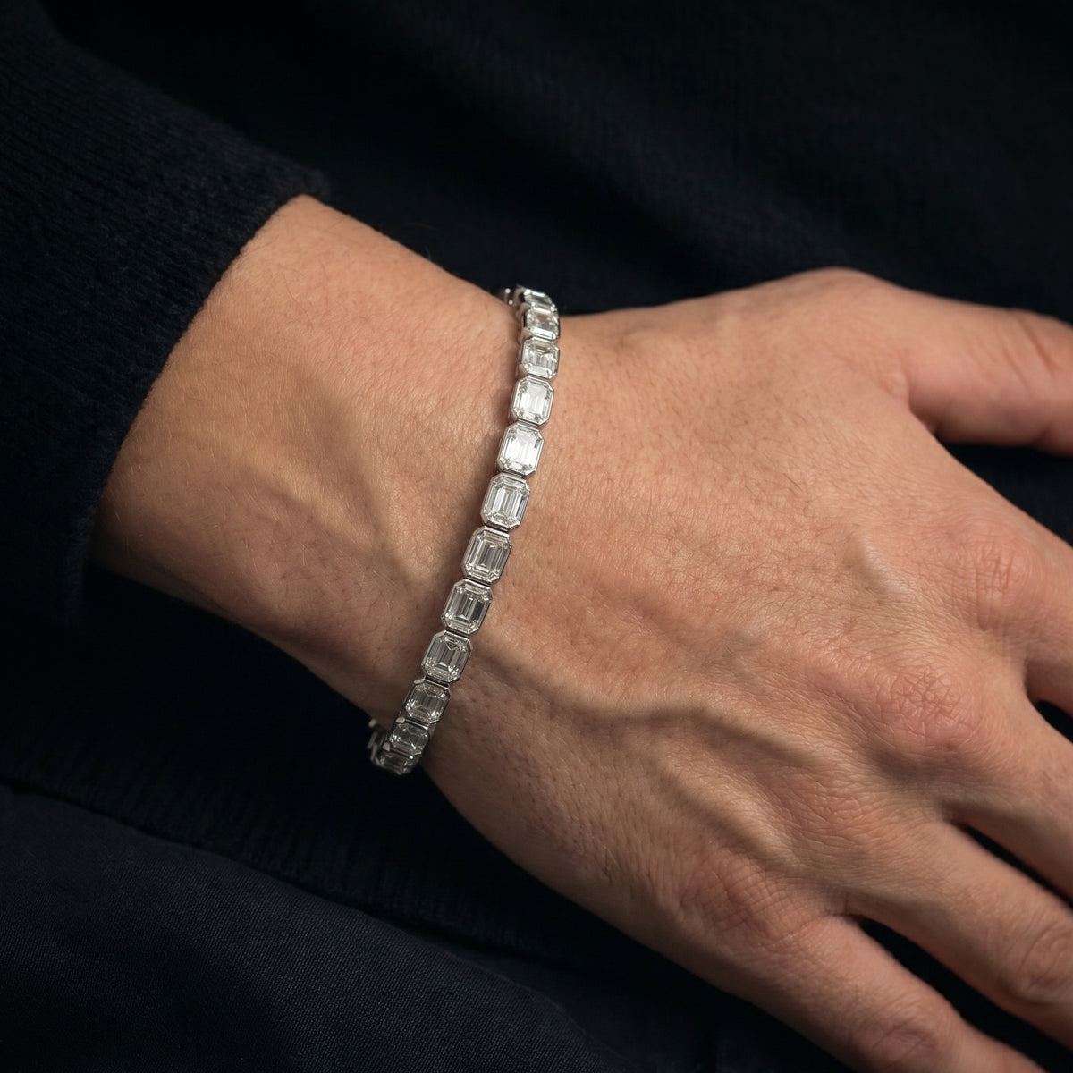 Moissanite Royale Baguette Tennis Bracelet in 925 Silver