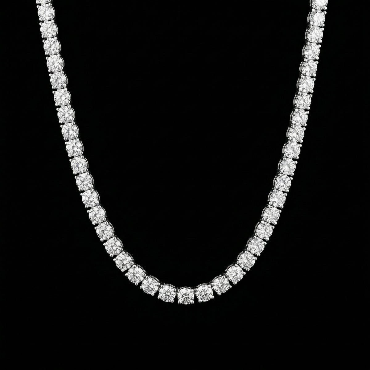 Round Cut Moissanite Tennis Kette
