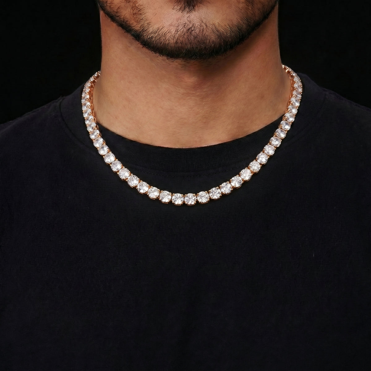 Round Cut Moissanite Tennis Kette