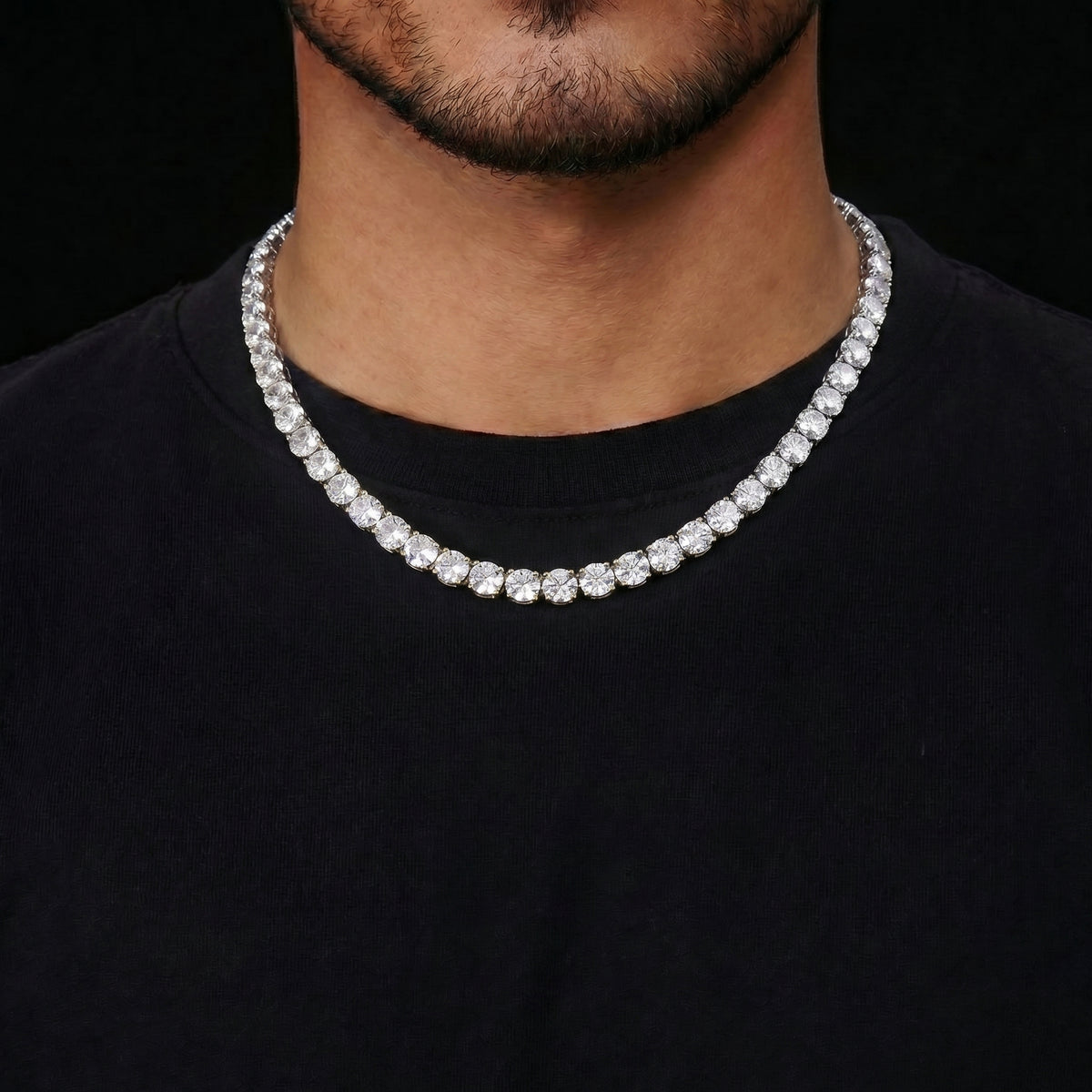 Round Cut Moissanite Tennis Kette