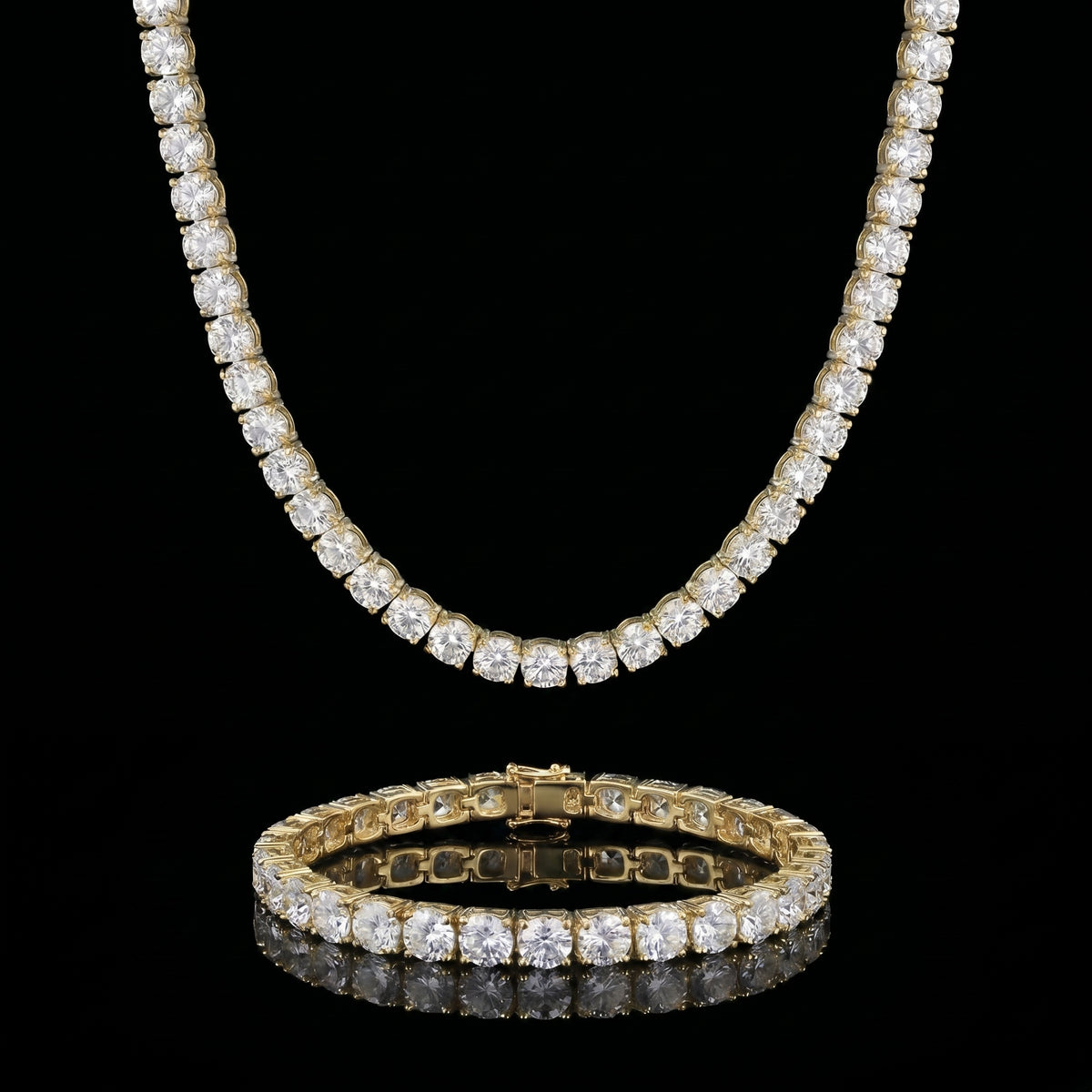 Round Cut Tennis Set Moissanite