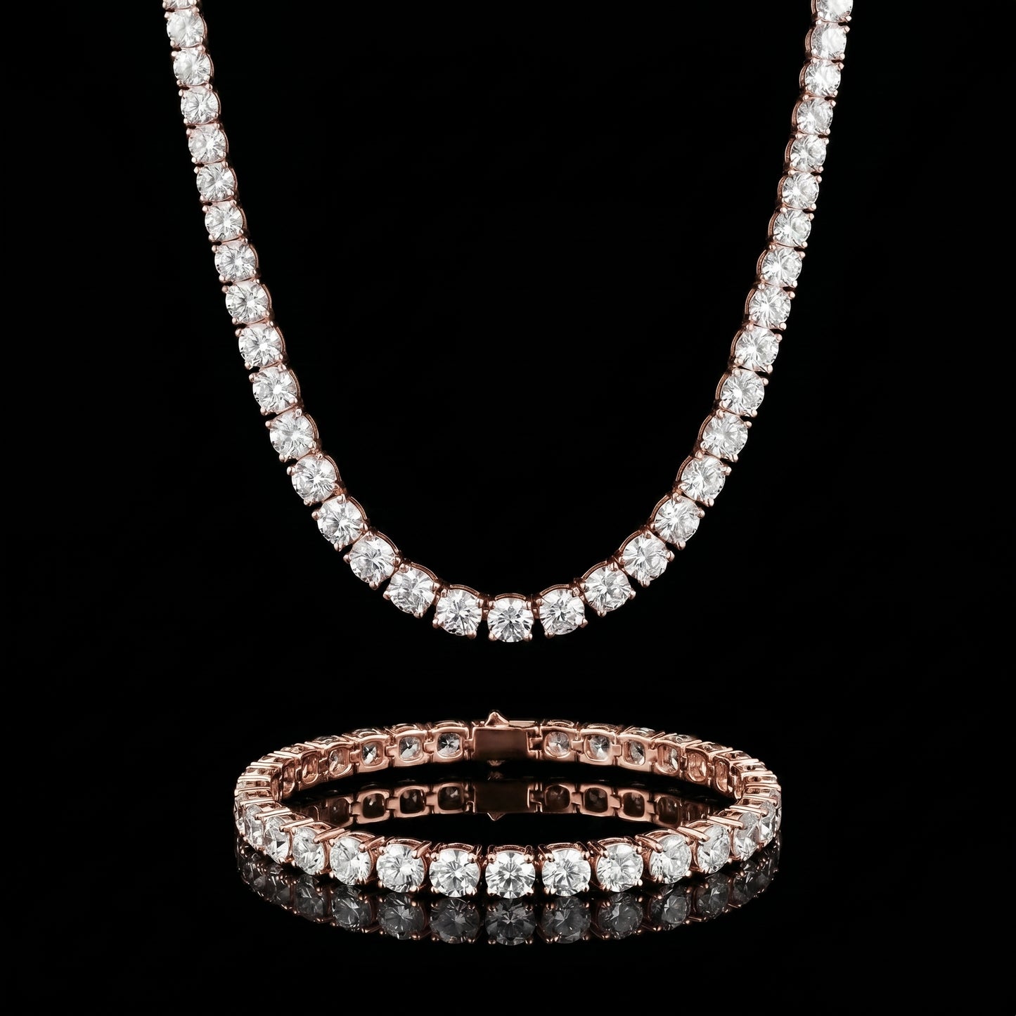 Round Cut Tennis Set Moissanite