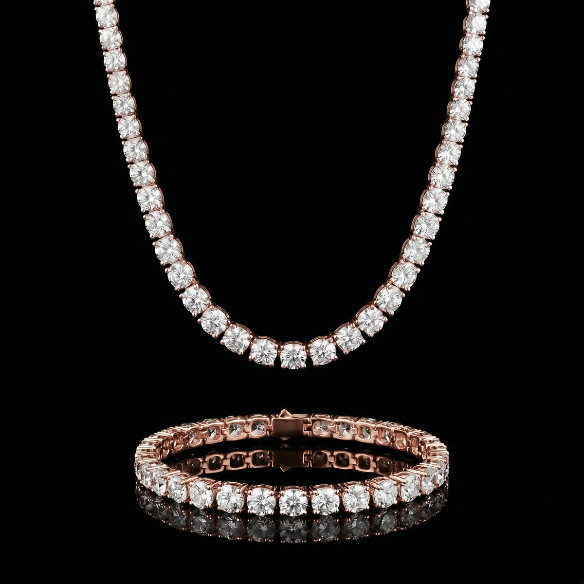 Round Cut Tennis Set Moissanite