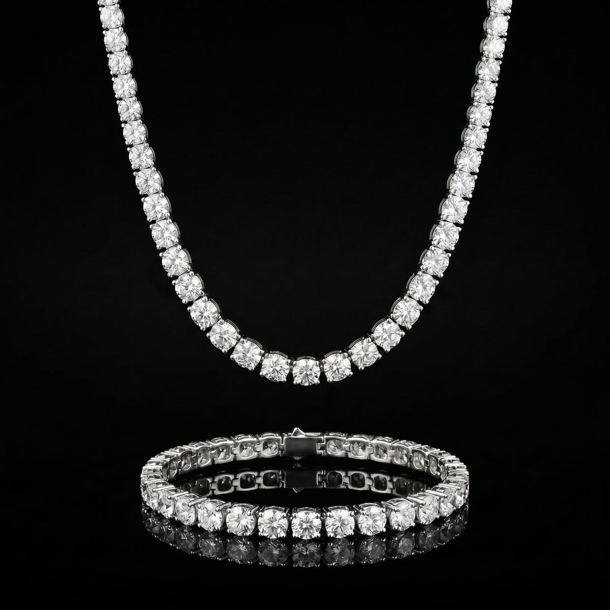 Round Cut Tennis Set Moissanite