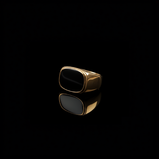 Schwarzstein Ring Gerundet