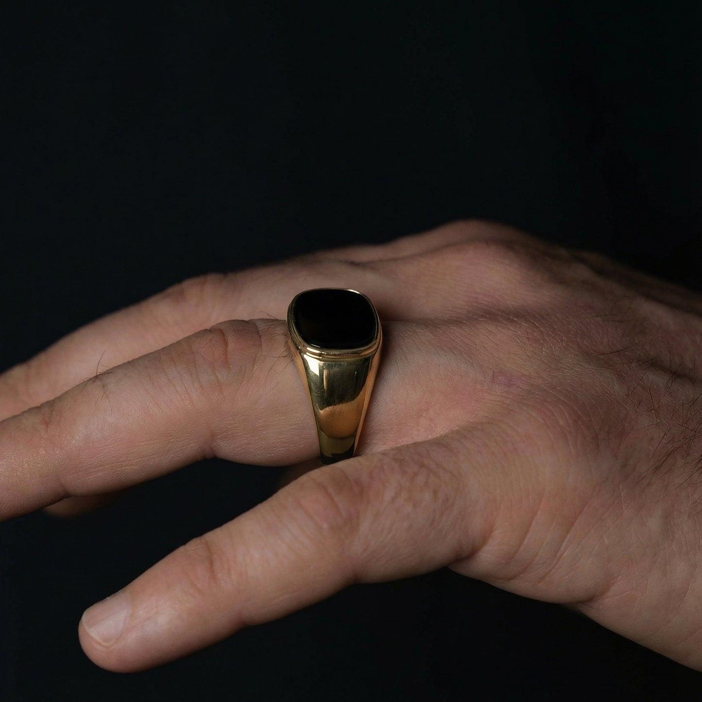 Schwarzstein Ring Gerundet