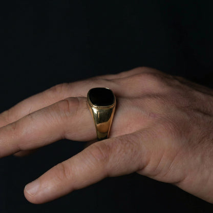 Schwarzstein Ring Gerundet