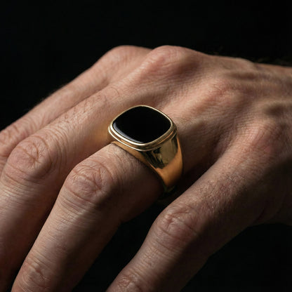 Schwarzstein Ring Gerundet