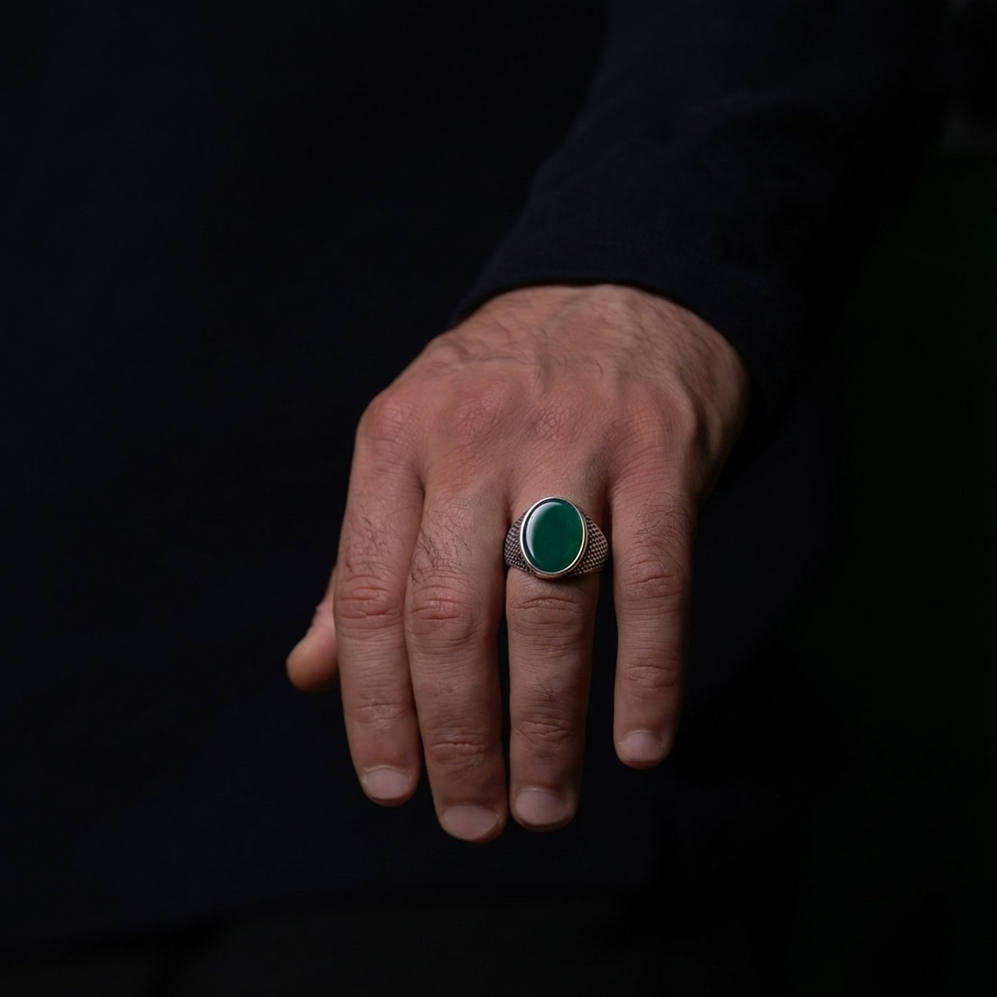 Tiger Grün Ring Oval