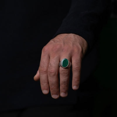 Tiger Grün Ring Oval