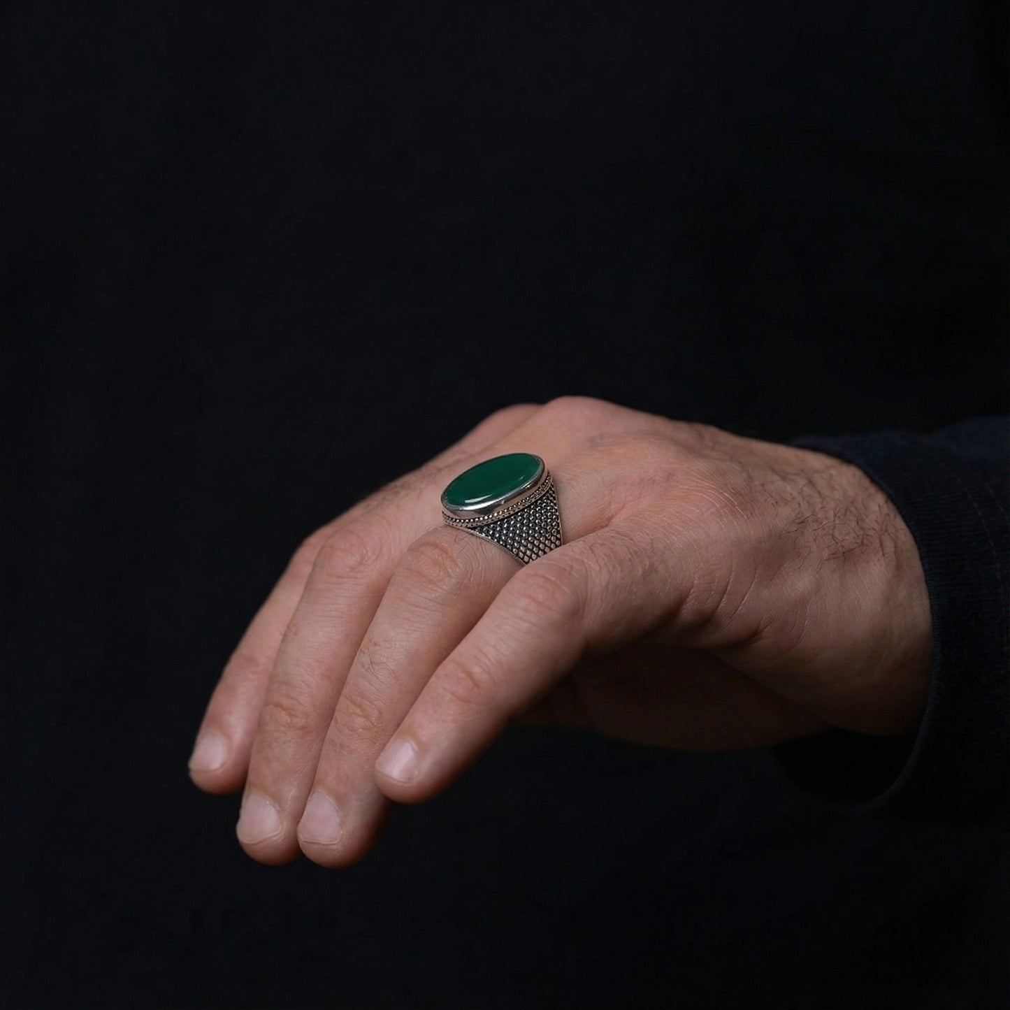 Tiger Grün Ring Oval